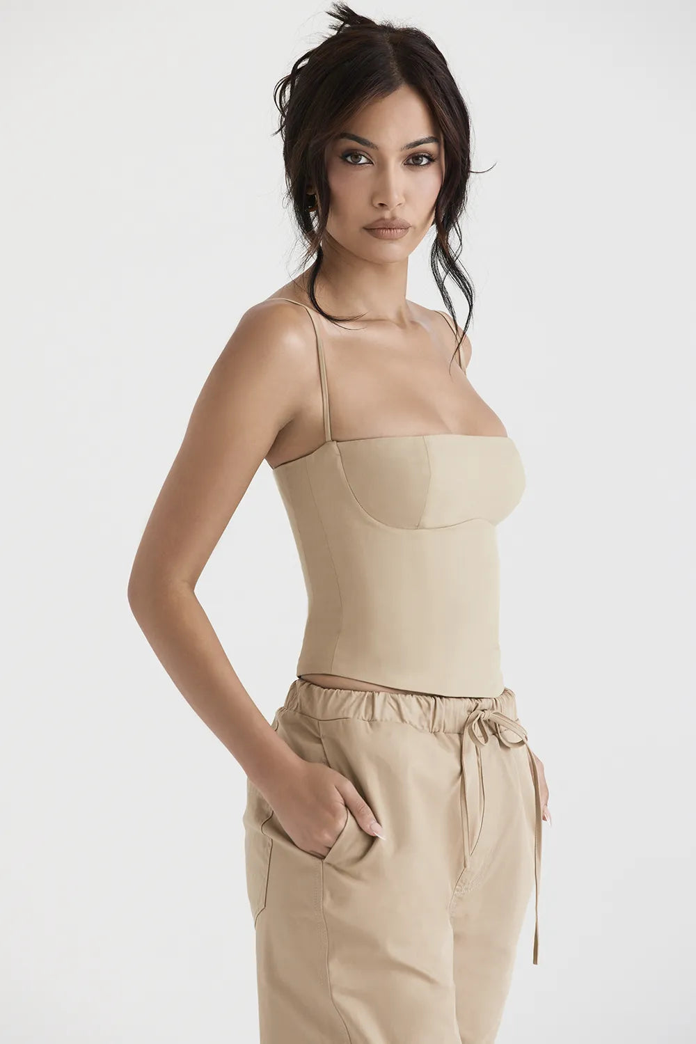 Audette Camel Structured Corset