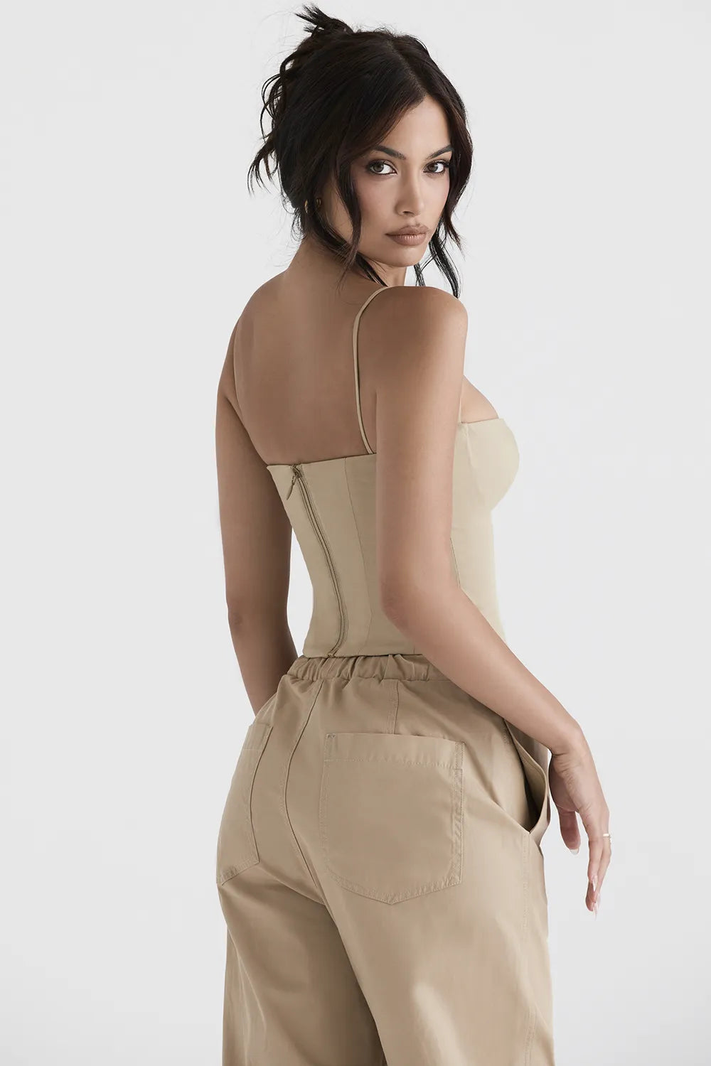 Audette Camel Structured Corset