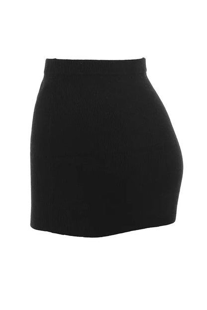 Avril Black Cashmere Mini Skirt