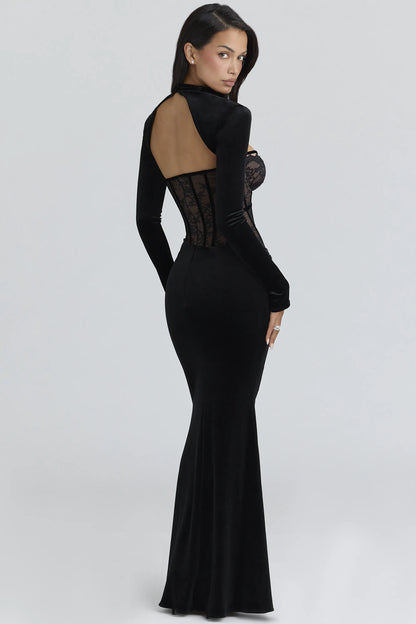 Ayana Black Lace Maxi Dress + Bolero