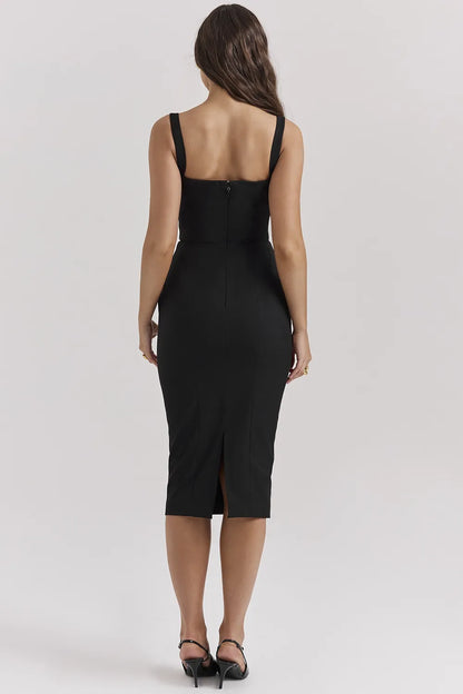 Bellissima Black Sweetheart Midi Dress