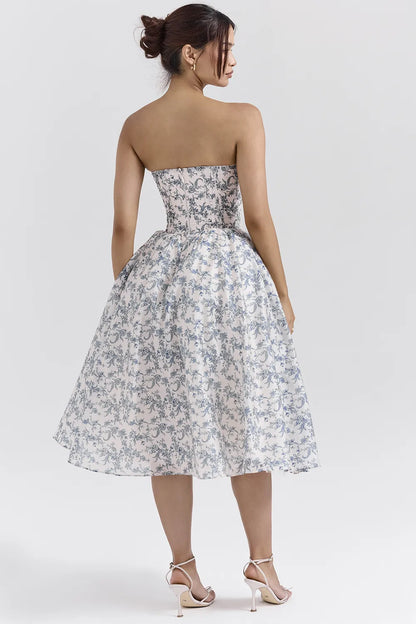 Bennett English Porcelain Print Strapless Sundress