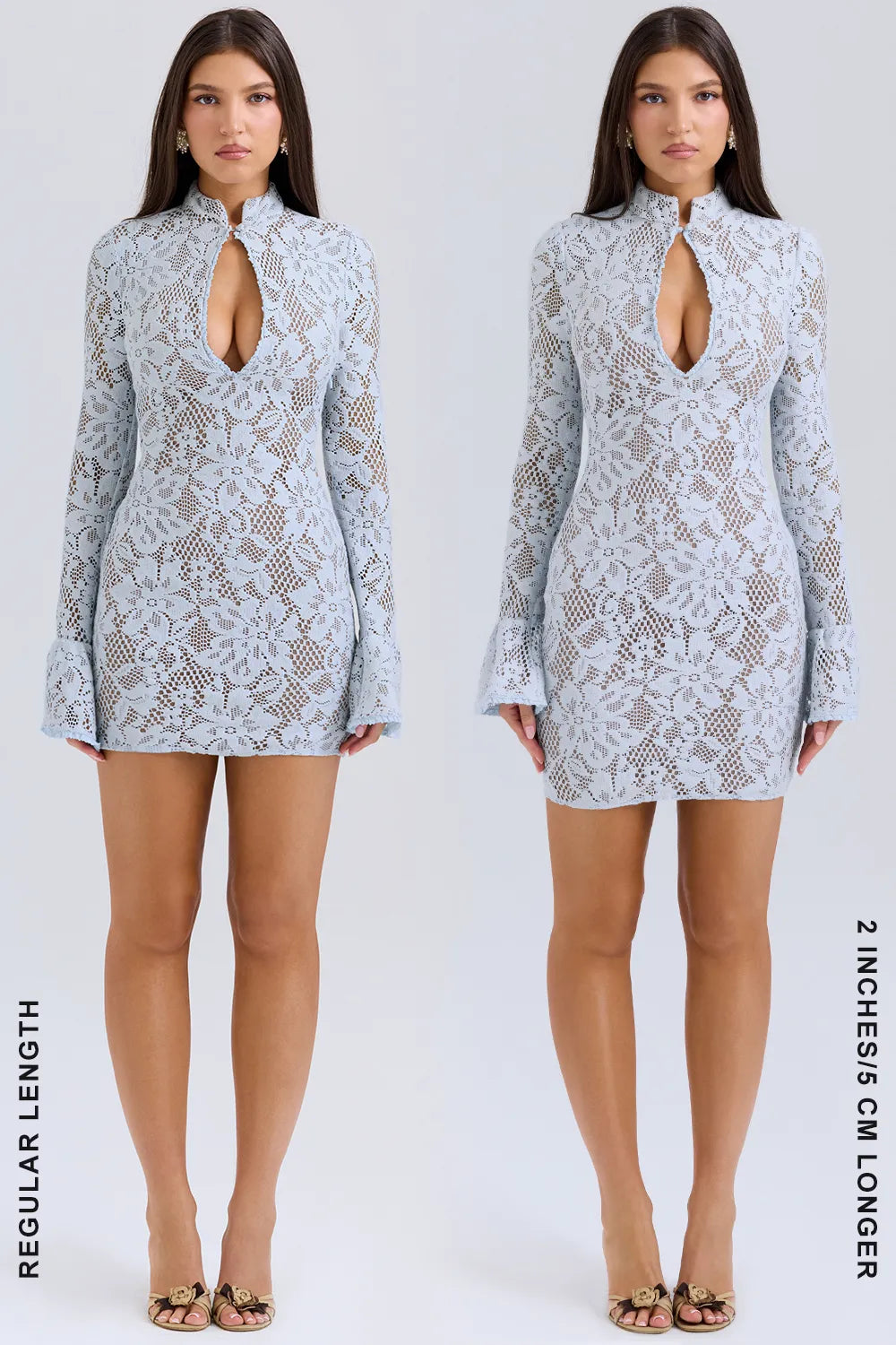 Brianna Bluebell Keyhole Lace Mini Dress