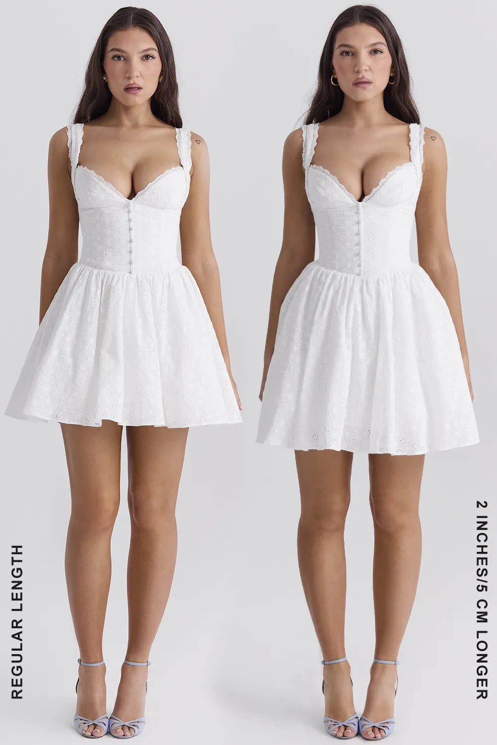 Brigitte White Cotton Broderie Anglais Corset Mini Dress