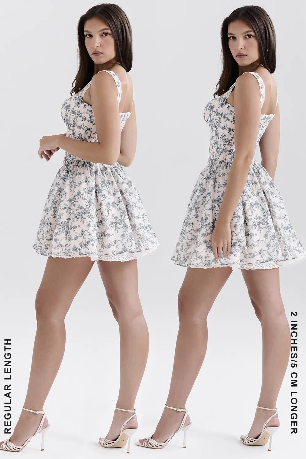 Brigitte English Porcelain Print Corset Mini Dress