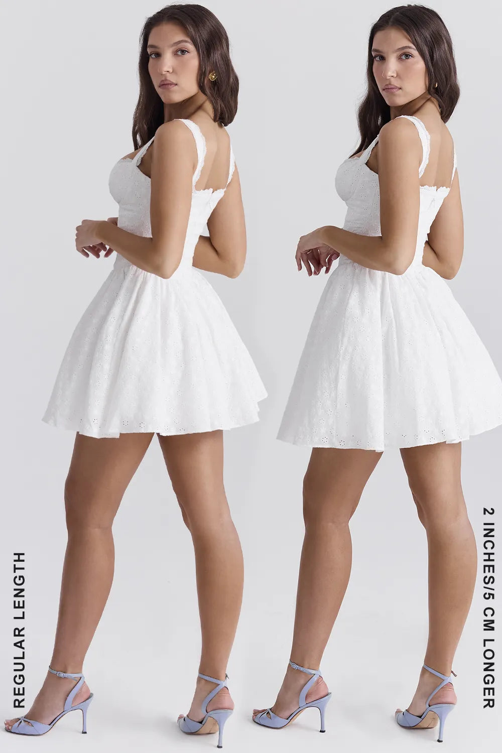 Brigitte White Cotton Broderie Anglais Corset Mini Dress