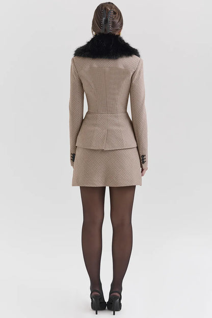 Buckingham Puppytooth Check Hourglass Jacket