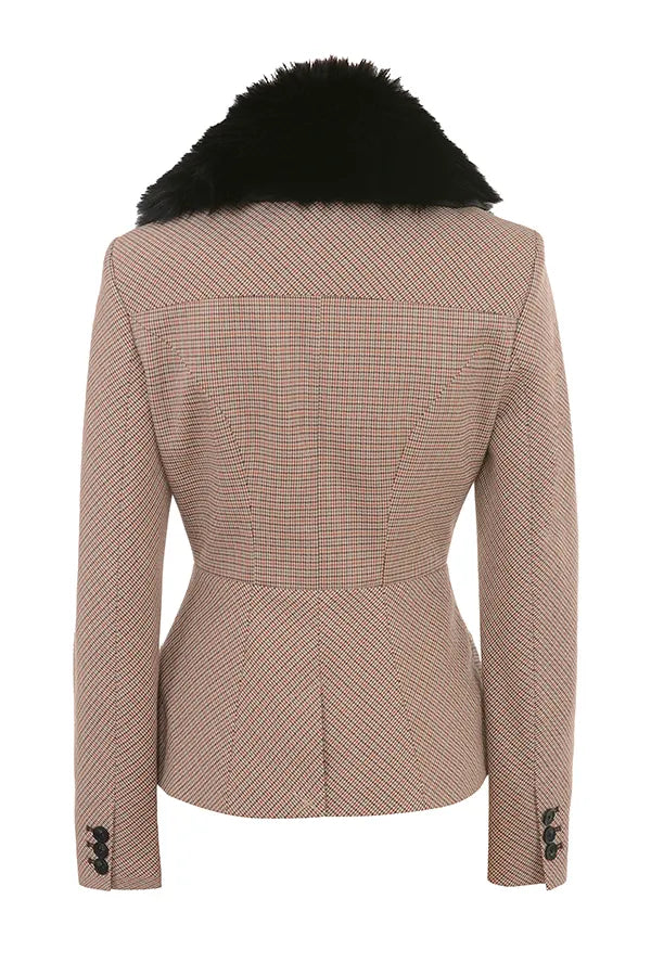 Buckingham Puppytooth Check Hourglass Jacket