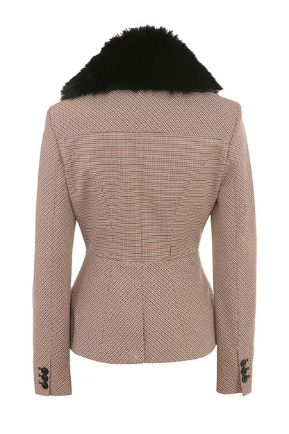 Buckingham Puppytooth Check Hourglass Jacket
