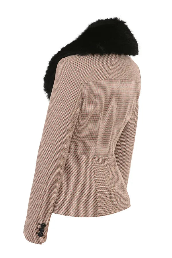 Buckingham Puppytooth Check Hourglass Jacket