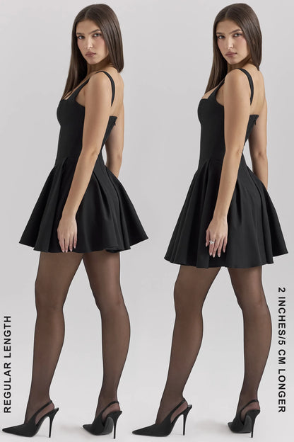 Bunny Black Twill Mini Dress