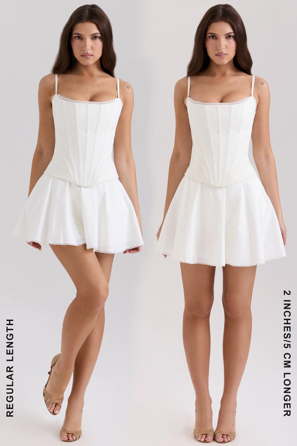 Celia White Cotton Built-In Bloomer Shorts Mini Skirt