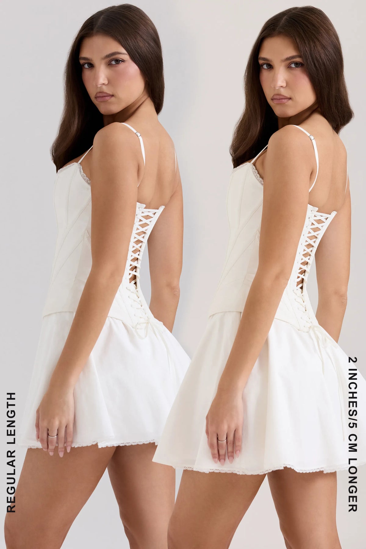 Celia White Cotton Built-In Bloomer Shorts Mini Skirt