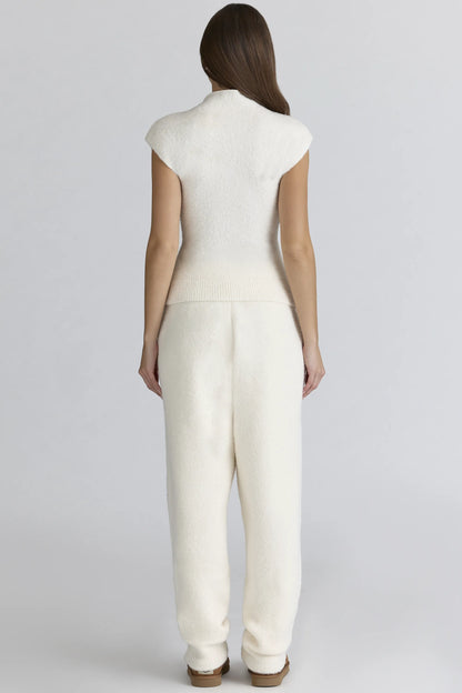 Caia Ivory Wool Boucle Knit Top