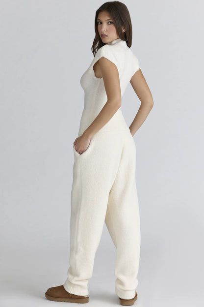 Geena Ivory Wool Boucle Knit Trousers