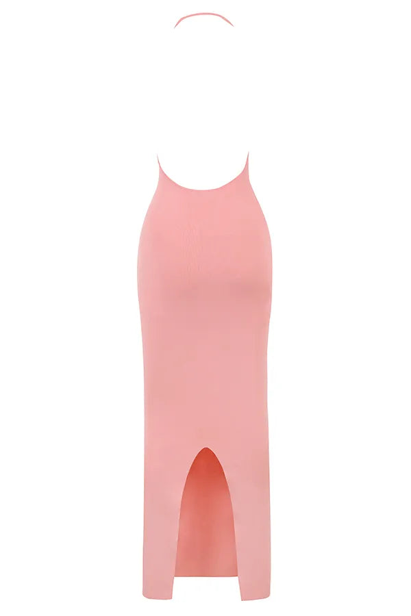 Camelia Apricot Plunge Maxi Dress