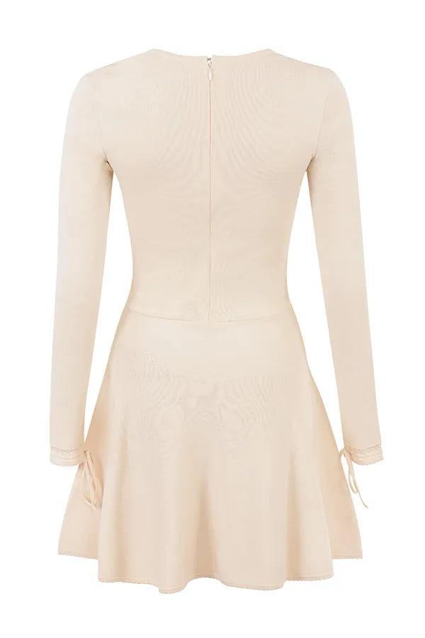Caprice Cream Dainty Knit Mini Dress