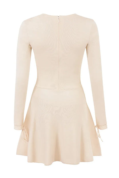 Caprice Cream Dainty Knit Mini Dress