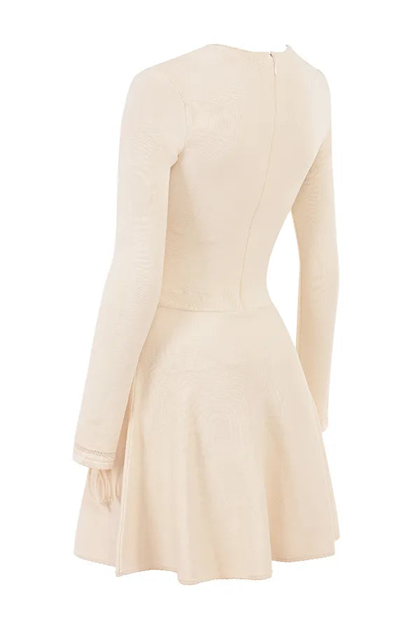 Caprice Cream Dainty Knit Mini Dress