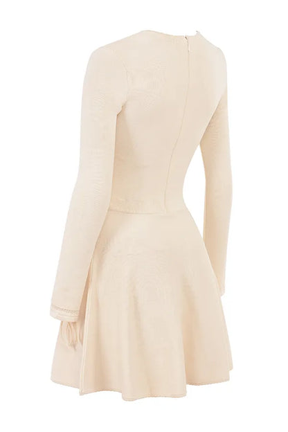 Caprice Cream Dainty Knit Mini Dress