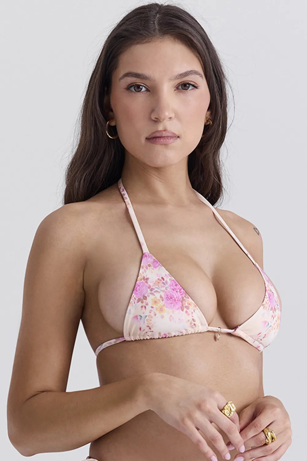 Caribe Floral Print Bikini Top