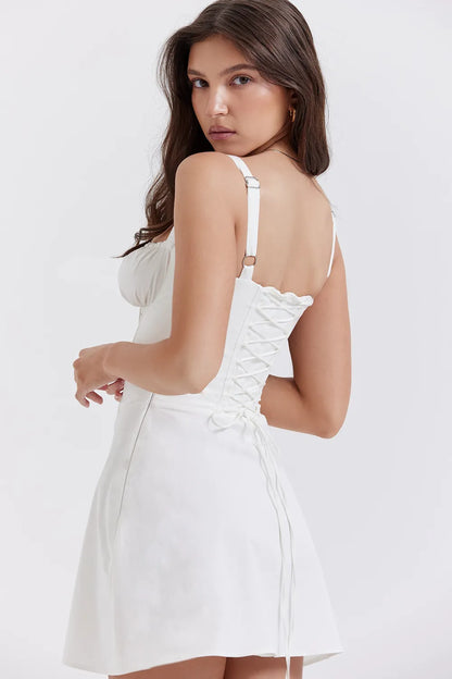 Carlotta White Corset Mini Dress