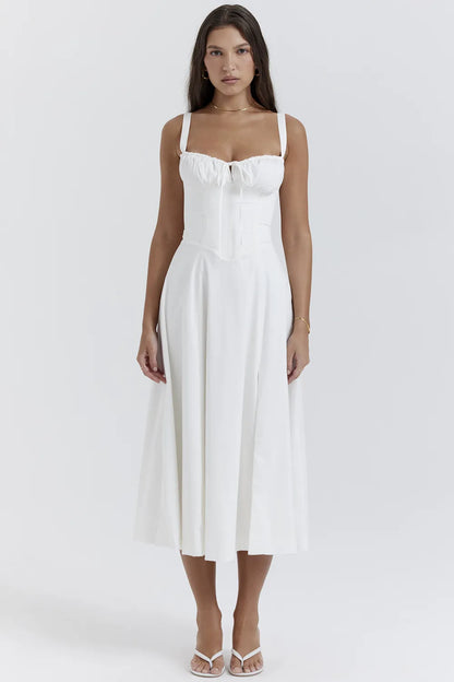 Carmen White Bustier Sundress