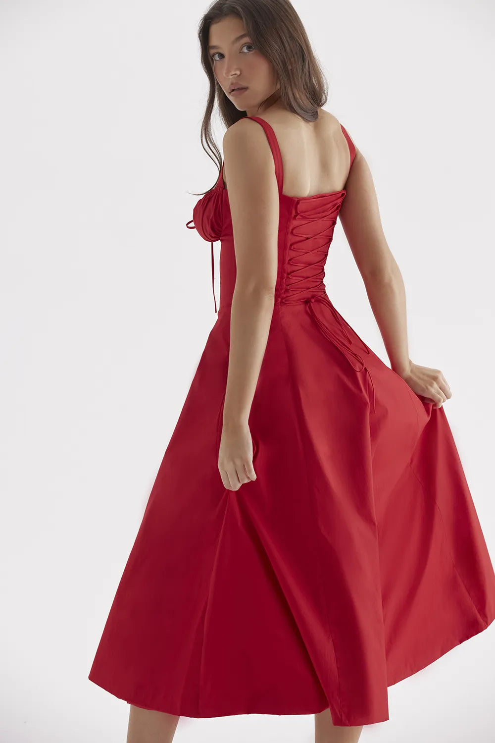 Carmen Red Rose Bustier Sundress