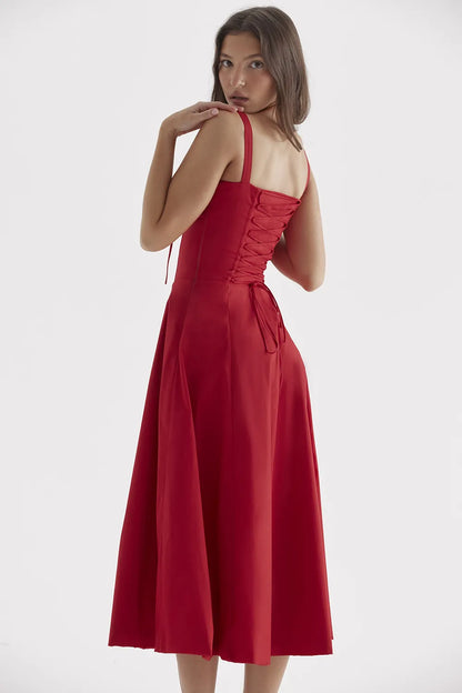 Carmen Red Rose Bustier Sundress