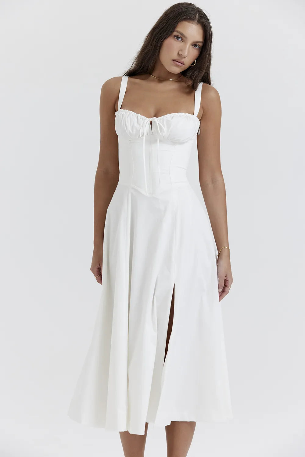 Carmen White Bustier Sundress