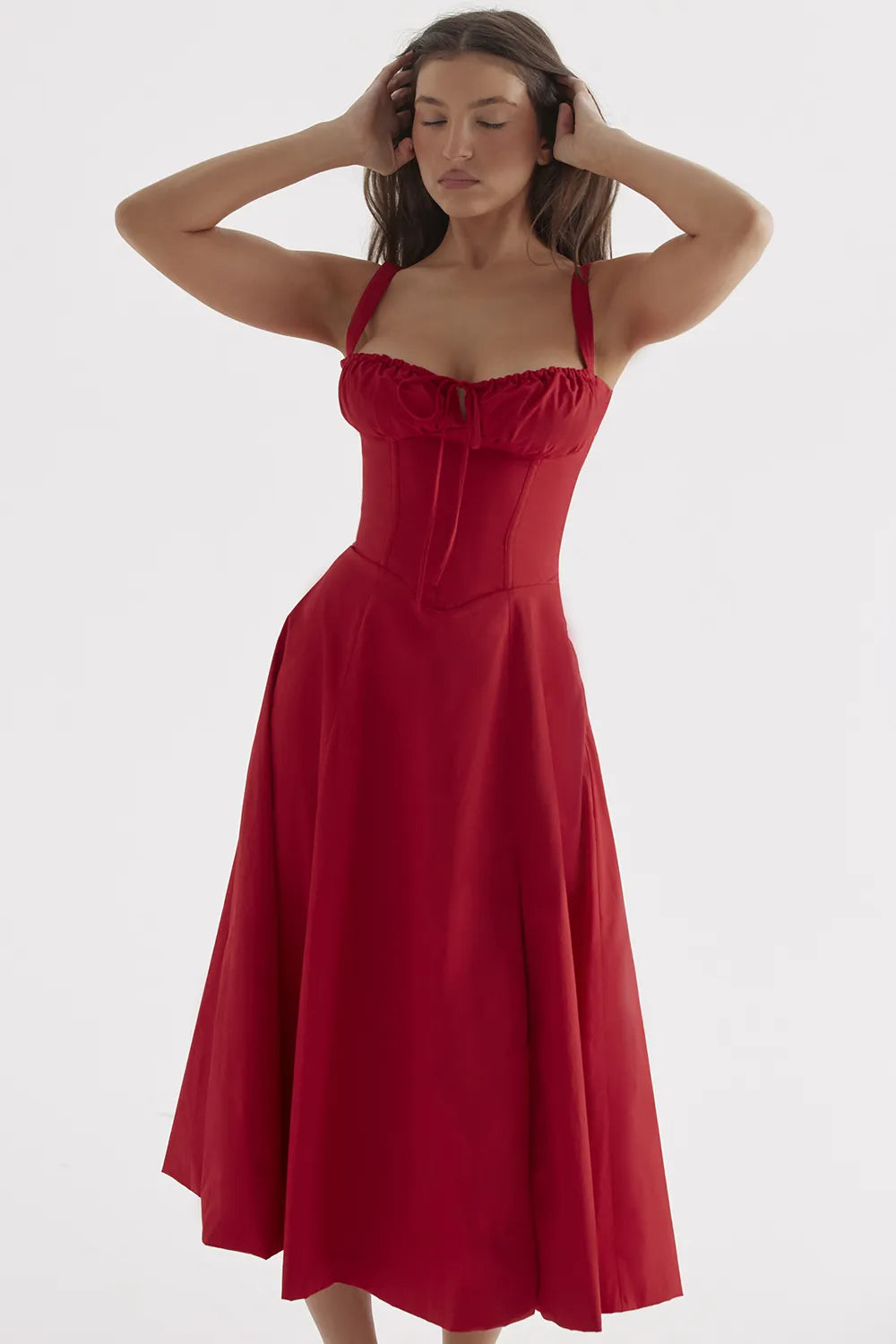 Carmen Red Rose Bustier Sundress