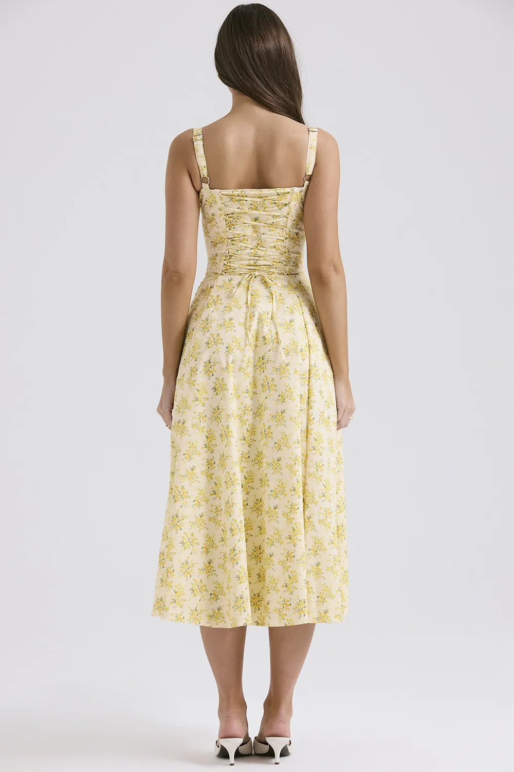 Carmen Buttercup Vintage Floral Print Cotton Bustier Sundress