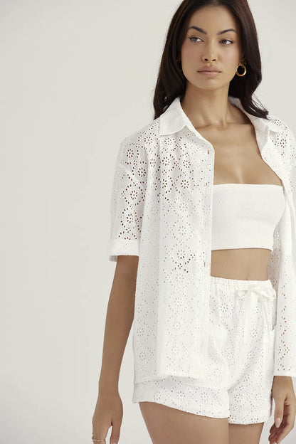 Carrie White Broderie Anglaise Shirt