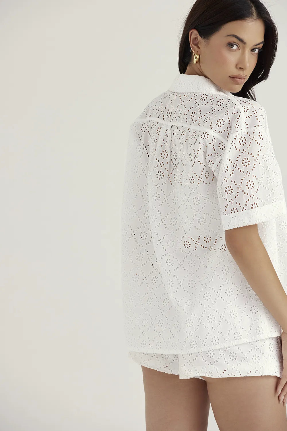 Carrie White Broderie Anglaise Shirt