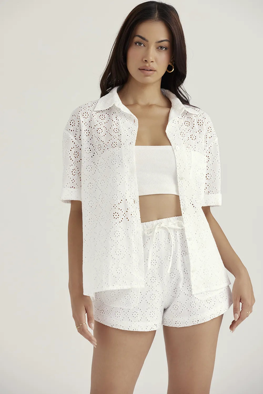 Carrie White Broderie Anglaise Shirt