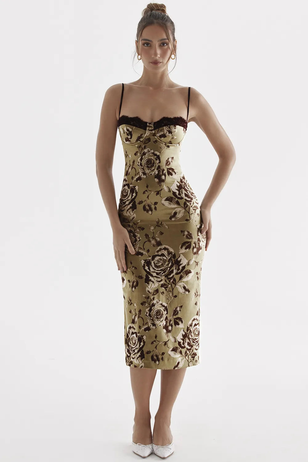 Cassia Floral Print Midi Dress