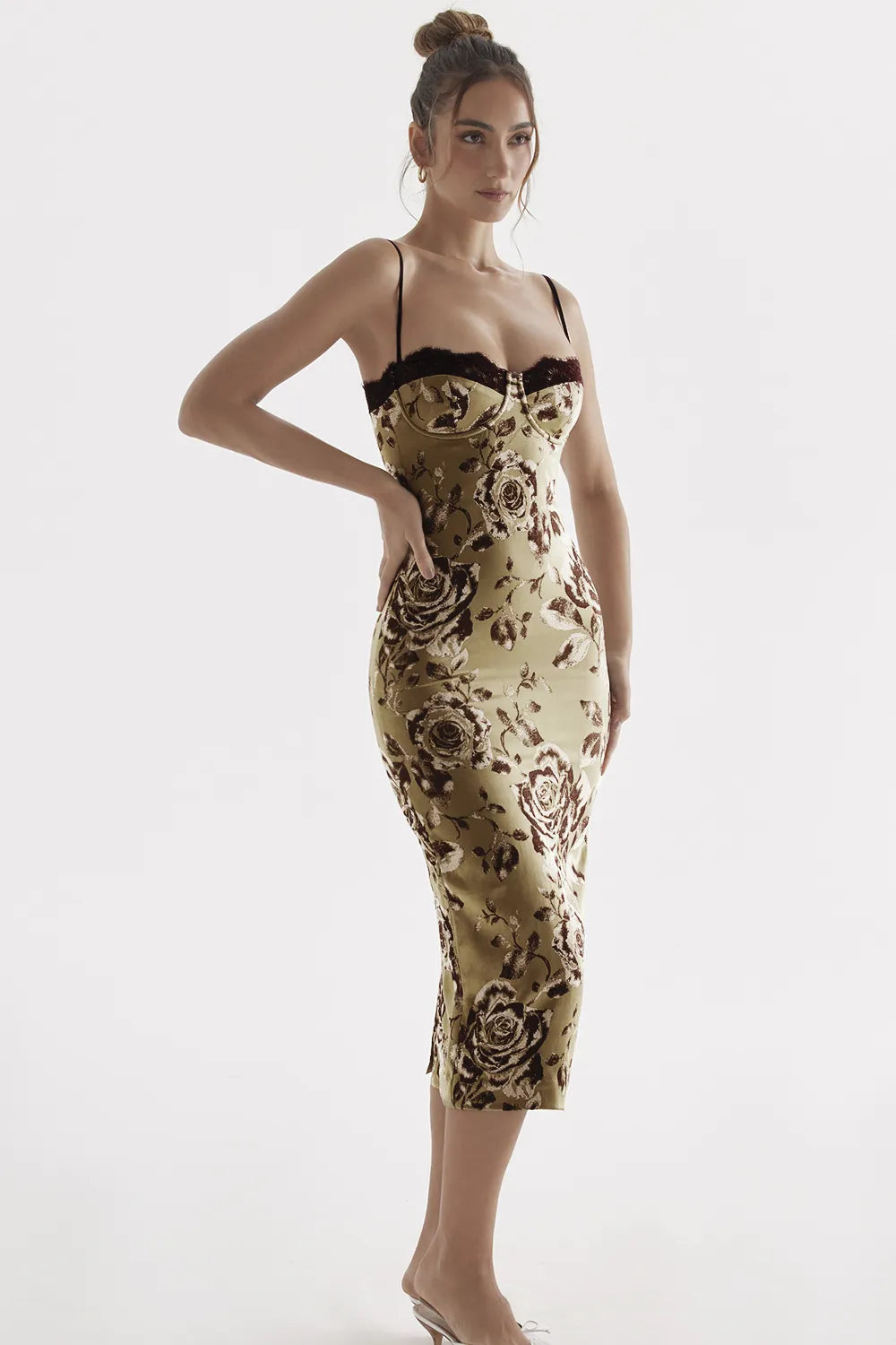 Cassia Floral Print Midi Dress