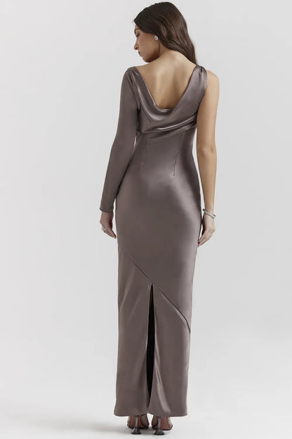 Catiana Smoke One Sleeve Maxi Dress