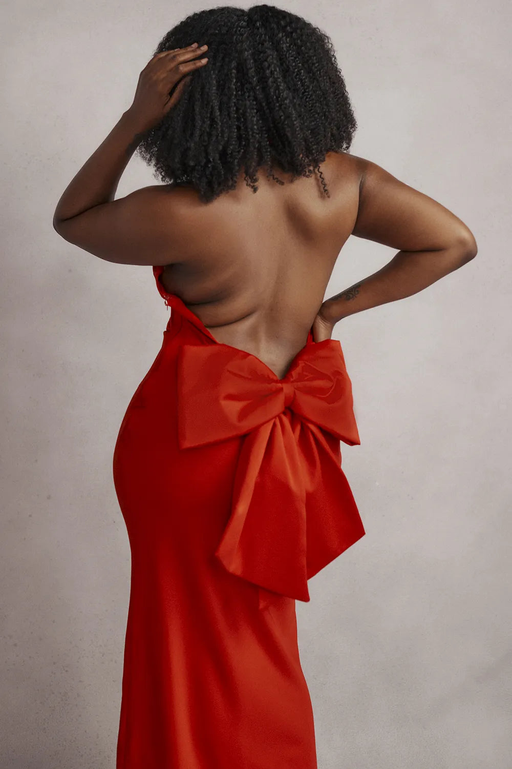 Ilaria Red Bow Halter Dress