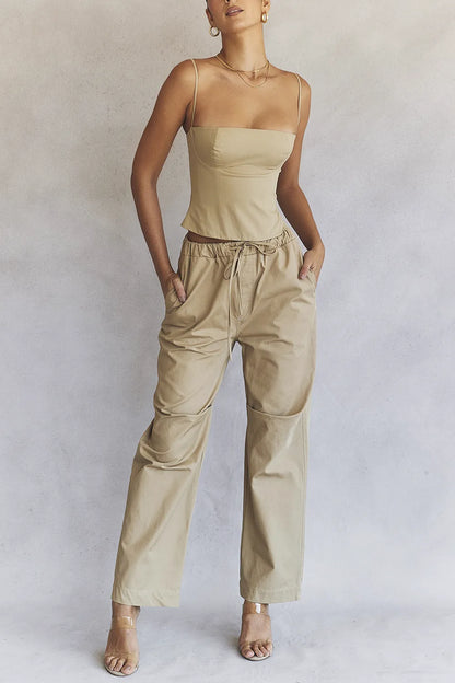 Luna Camel Cargo Trousers