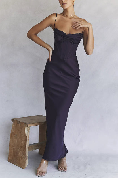 Charmaine Night Shade Corset Maxi Dress