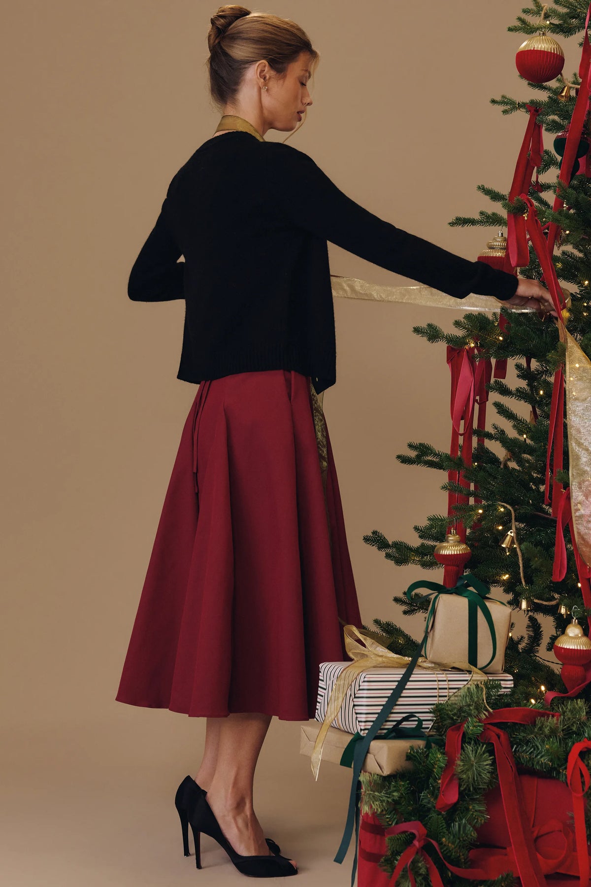 Signature Black Cashmere + Merino Wool Cardigan