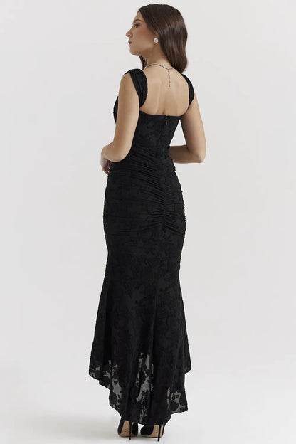 Cesca Black Floral Maxi Dress