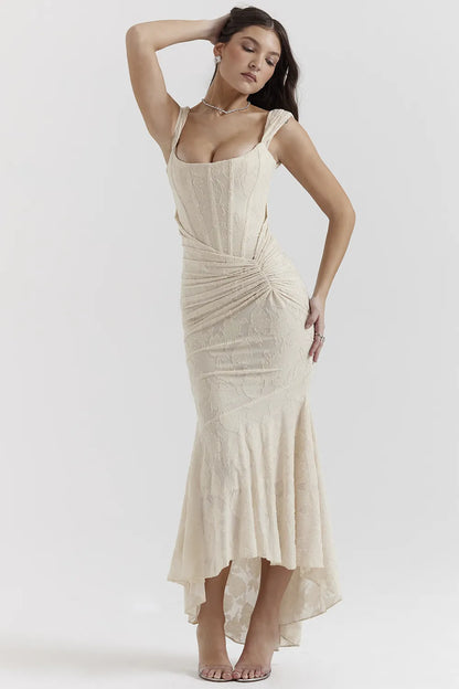 Cesca Vintage Cream Floral Maxi Dress