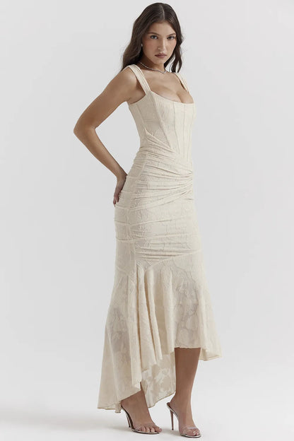Cesca Vintage Cream Floral Maxi Dress