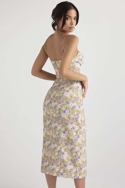Charlotte Peony Print  Midi Sundress