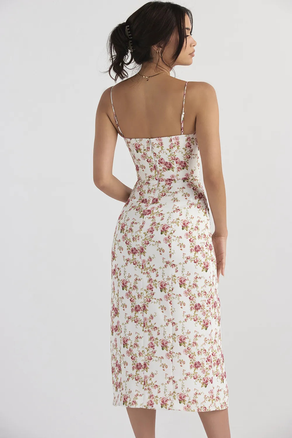 Charlotte Rose Print Corset Midi Sundress