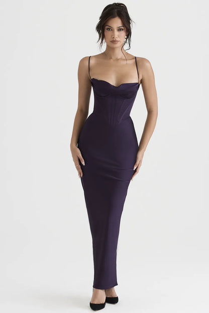 Charmaine Night Shade Corset Maxi Dress