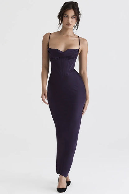 Charmaine Night Shade Corset Maxi Dress