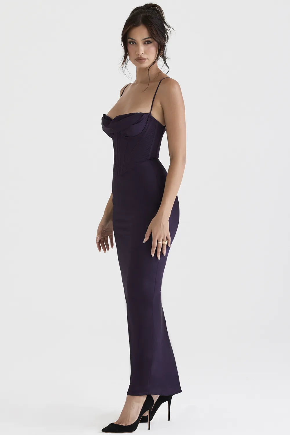 Charmaine Night Shade Corset Maxi Dress